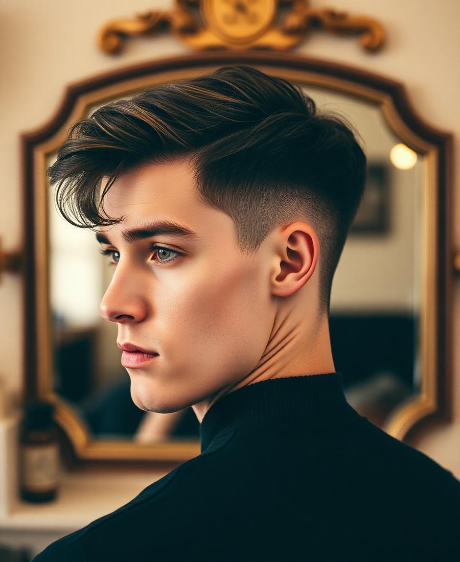 Classic side-part gentleman's haircut